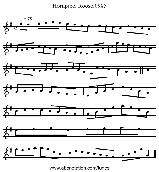Hornpipe. Roose.0985 - staff notation