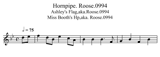 Hornpipe. Roose.0994 - staff notation