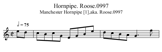 Hornpipe. Roose.0997 - staff notation