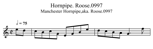 Hornpipe. Roose.0997 - staff notation