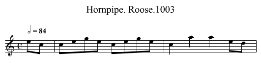 Hornpipe. Roose.1003 - staff notation