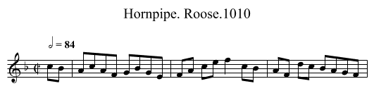 Hornpipe. Roose.1010 - staff notation