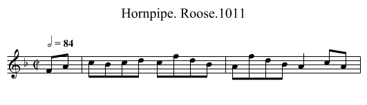 Hornpipe. Roose.1011 - staff notation