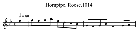 Hornpipe. Roose.1014 - staff notation