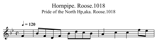 Hornpipe. Roose.1018 - staff notation