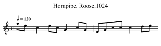 Hornpipe. Roose.1024 - staff notation