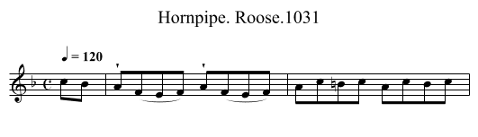 Hornpipe. Roose.1031 - staff notation