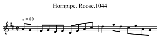 Hornpipe. Roose.1044 - staff notation