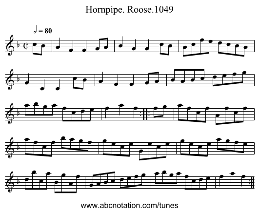 Hornpipe. Roose.1049 - staff notation