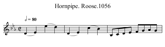Hornpipe. Roose.1056 - staff notation