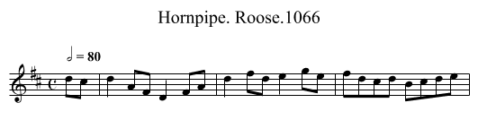 Hornpipe. Roose.1066 - staff notation