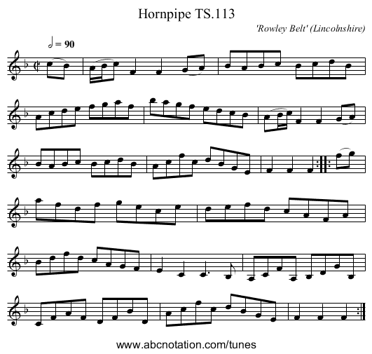 Hornpipe TS.113 - staff notation