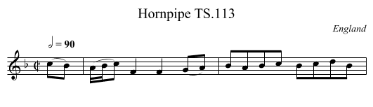 Hornpipe TS.113 - staff notation