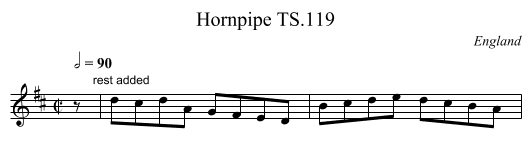 Hornpipe TS.119 - staff notation