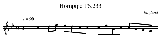Hornpipe TS.233 - staff notation