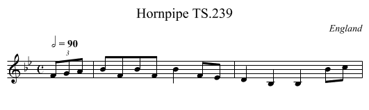 Hornpipe TS.239 - staff notation
