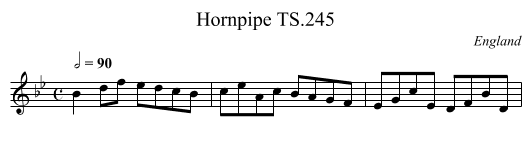 Hornpipe TS.245 - staff notation