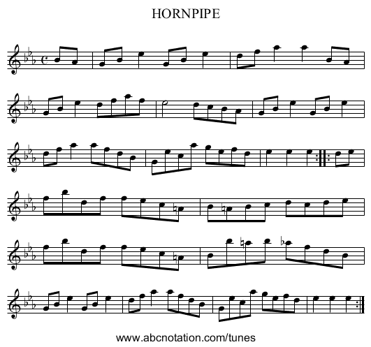 HORNPIPE - staff notation