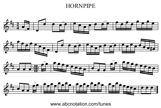HORNPIPE - staff notation