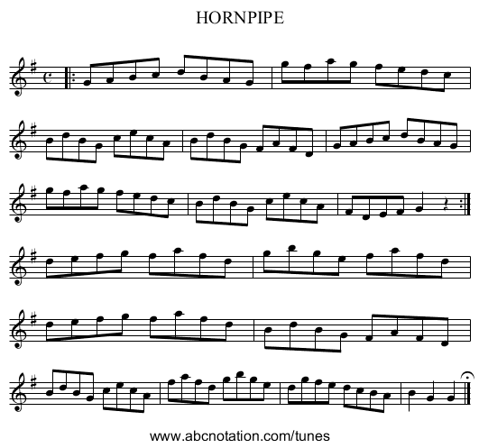 HORNPIPE - staff notation