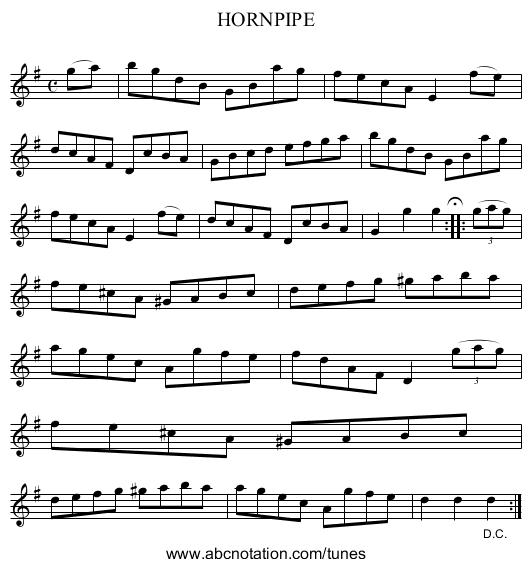 HORNPIPE - staff notation