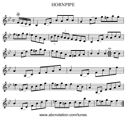 HORNPIPE - staff notation