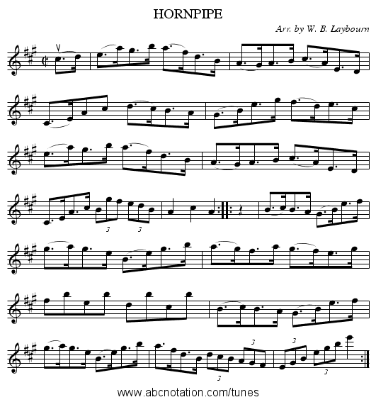 HORNPIPE - staff notation