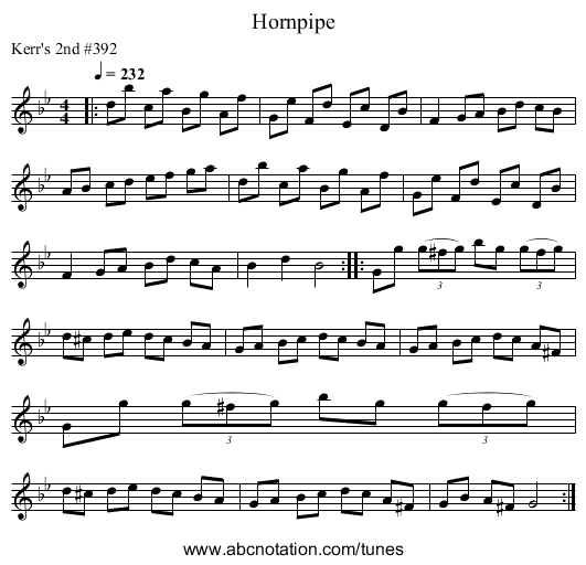 Hornpipe - staff notation