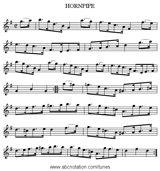 HORNPIPE - staff notation