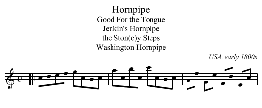 Hornpipe - staff notation