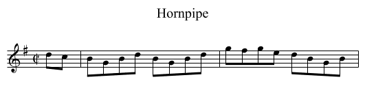 Hornpipe - staff notation