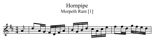 Hornpipe - staff notation