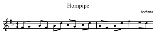 Hornpipe - staff notation
