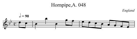 Hornpipe,A. 048 - staff notation