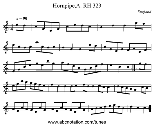 Hornpipe,A. RH.323 - staff notation