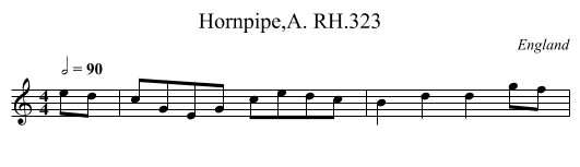 Hornpipe,A. RH.323 - staff notation