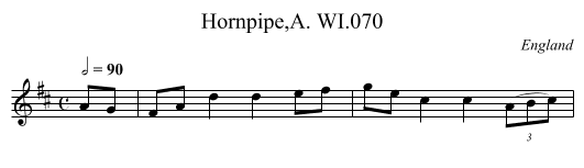 Hornpipe,A. WI.070 - staff notation