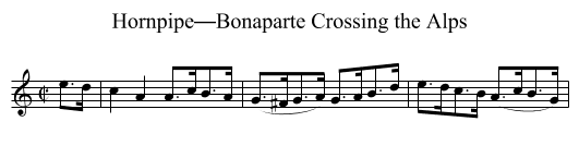 Hornpipe—Bonaparte Crossing the Alps - staff notation