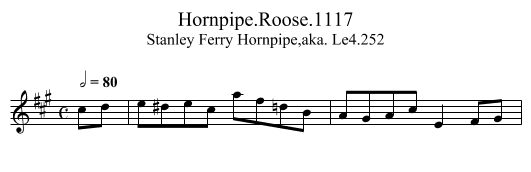 Hornpipe.Roose.1117 - staff notation
