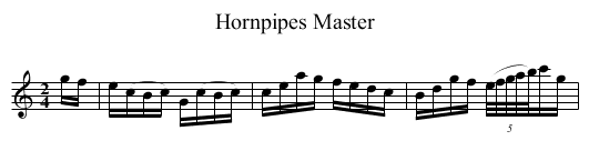 Hornpipes Master - staff notation
