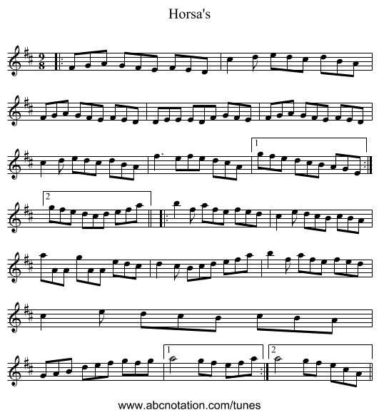 Horsa's - staff notation