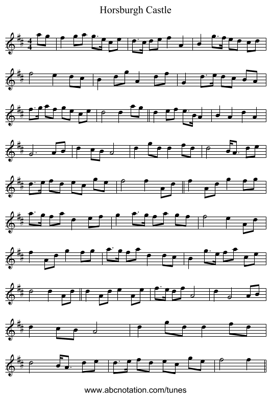 Horsburgh Castle - staff notation