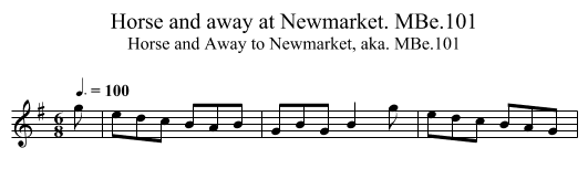 Horse and away at Newmarket. MBe.101 - staff notation