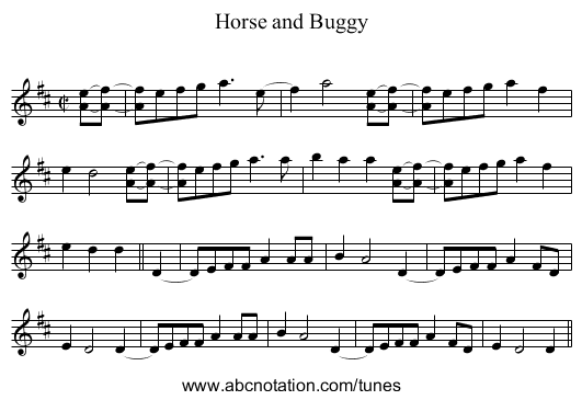 Horse and Buggy - staff notation