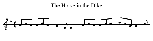 Horse in the Dike, The - staff notation