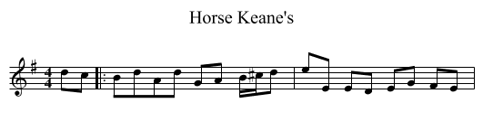 Horse Keane's - staff notation