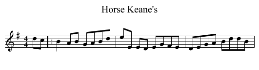 Horse Keane's - staff notation