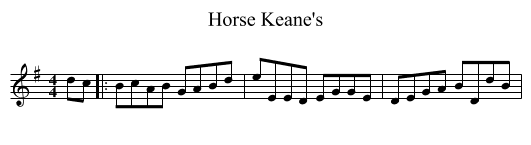 Horse Keane's - staff notation