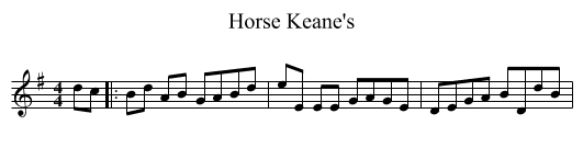 Horse Keane's - staff notation