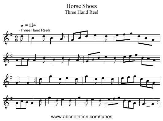 Horse Shoes - staff notation